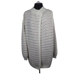 Rique Dessali vintage‎ Italian angora wool geometric open front knit cardigan